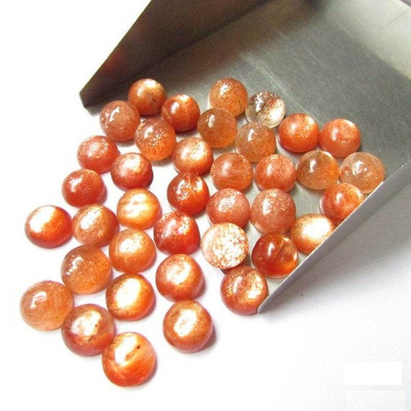 Natural Sunstone Round Cabochon 5mm To 15mm Loose Gemstone