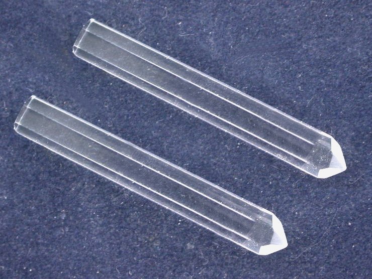 TWO Natural 1 1/4 x 1/5 Inch Crystal Quartz Point Crystal Gem Gemstone EBS7663