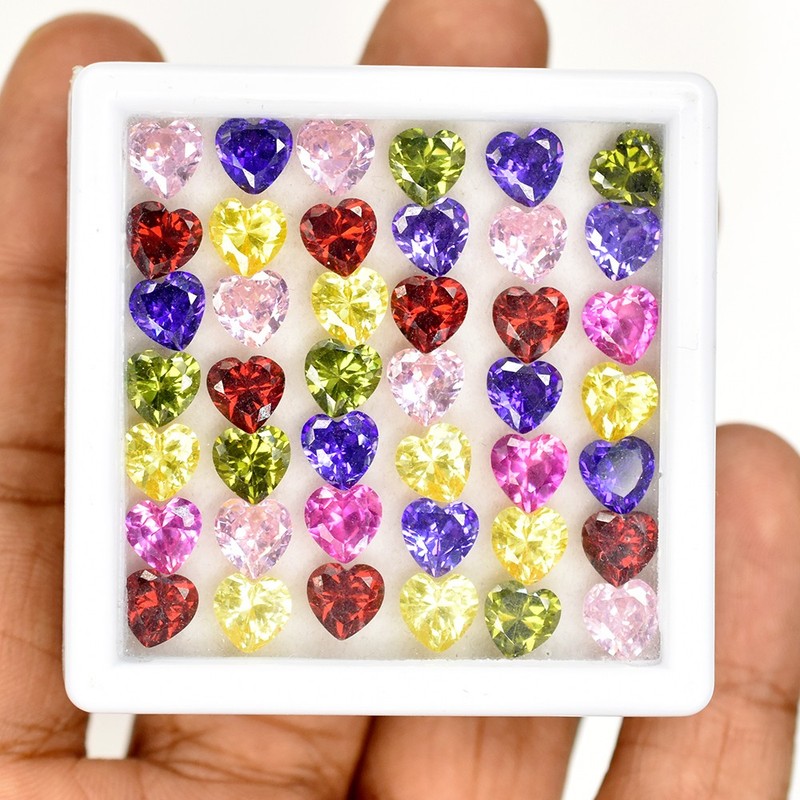3 Ct Beautiful Heart Cut 6×6 mm Natural Mix Sapphire Lot CERTIFIED Gemstone