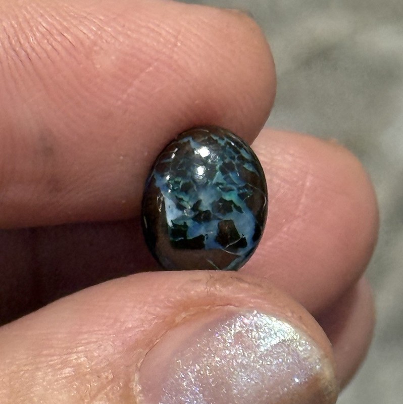 SALE 3ct 10x8x4mm Dark Blue Natural Boulder Australian Opal Cabochon Ring Gem