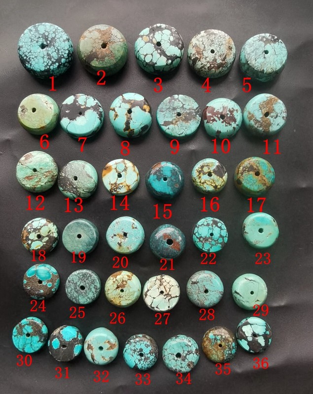 Donut circle coin Genuine natural Hubei Turquoise stone bead,diy hand jewelry