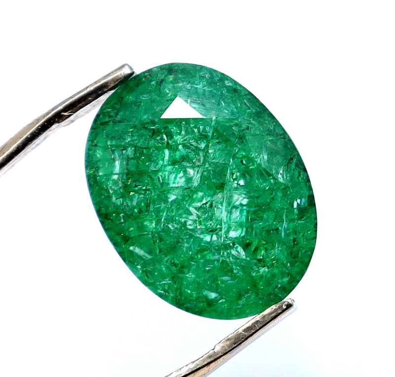 Natural 7.65 Ct Green Emerald Oval Cut Certified Gemstone Free Shipping & Gift
