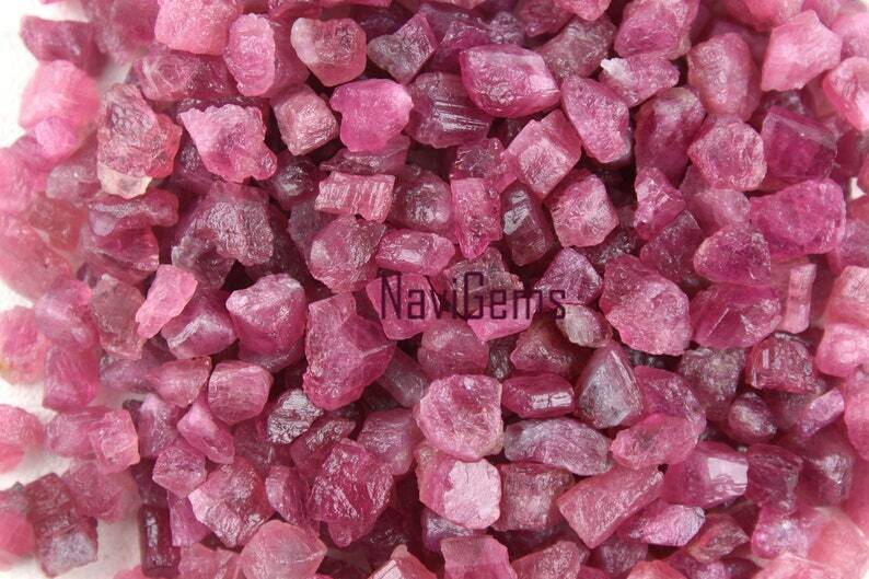 AAA Quality 50 Piece Natural Pink Tourmaline Gemstone Uneven Shape 6-8 MM Rough