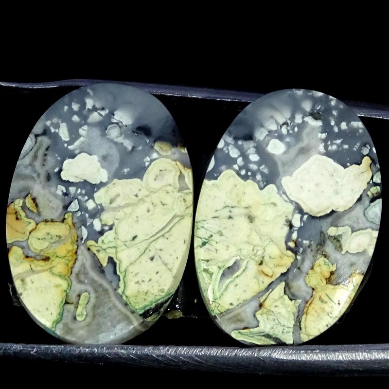 23.00Cts Natural Best Maligano Jasper Pair Oval Cabochon Gemstone 13X19X4MM