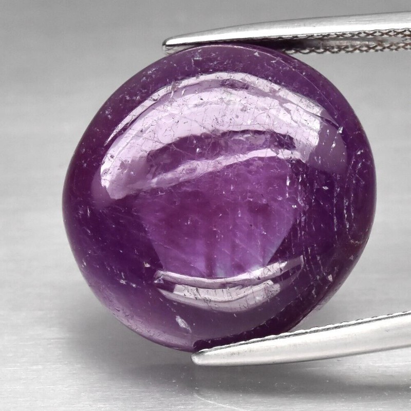 BIG 24.52 Ct Natural Purplish Red Ruby Unheated Cabochon Gemstone See Video gallery
