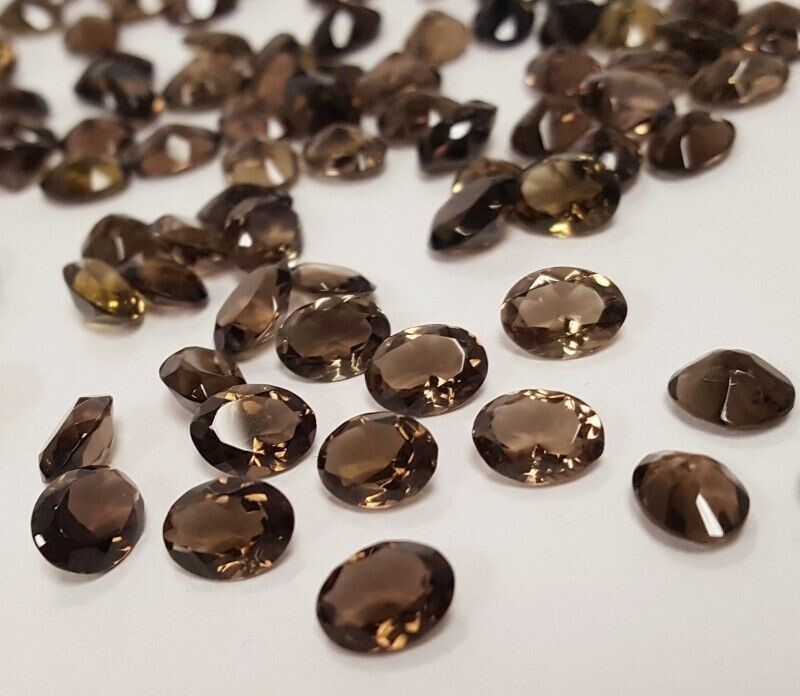 VINTAGE GENUINE SMOKY TOPAZ 1.50 CARAT OVAL 8x6mm. REAL NATURAL GEMSTONE S150