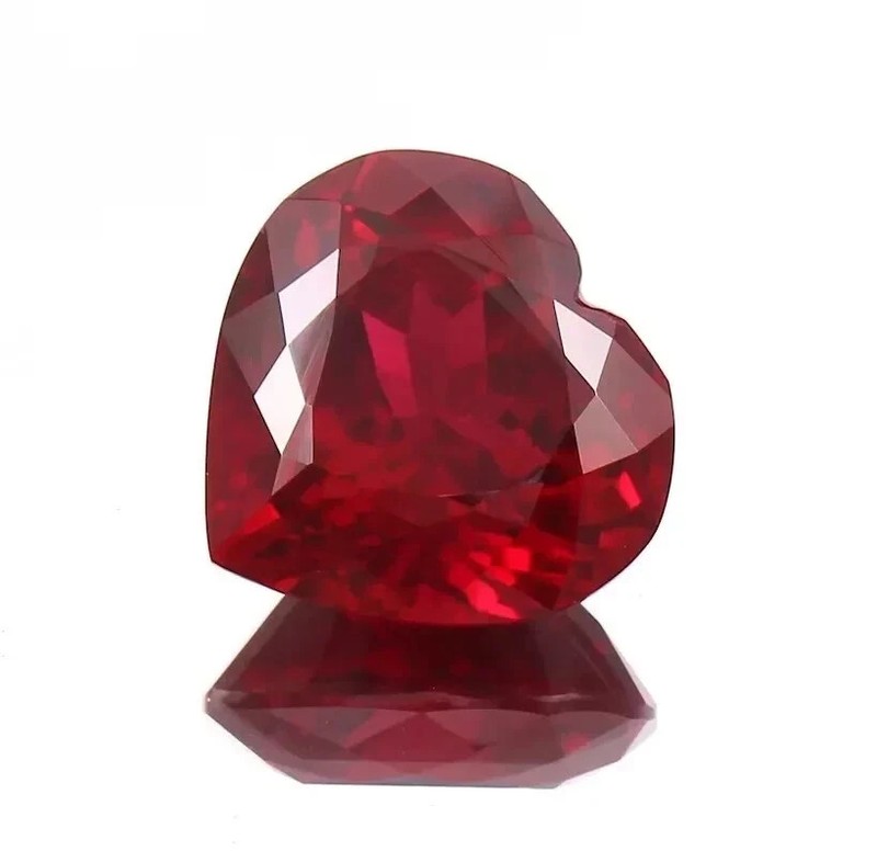 AGL Certified 17 Ct Natural Ruby Heart Cut Red Color Loose Faceted Gemstone gallery