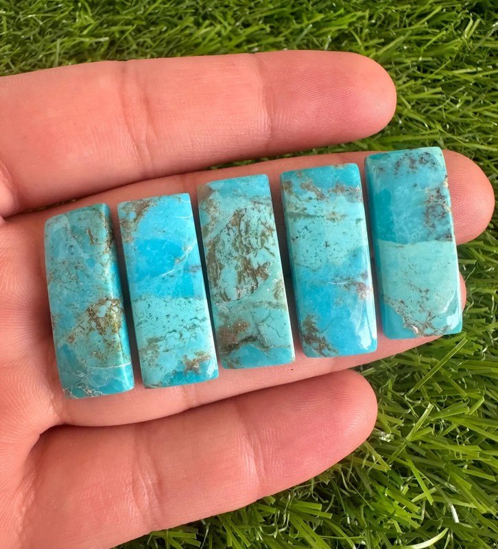 Natural Blue Mohave Turquoise 12x30MM Rectangle cabochon 5Pcs Lot Loose Gemstone gallery