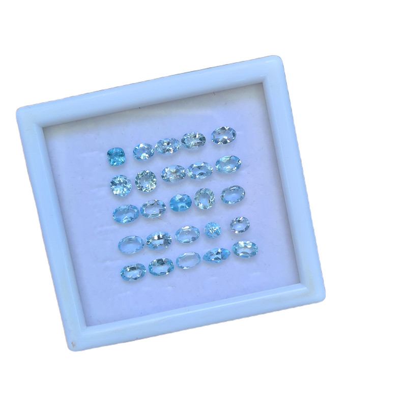 High Quality Aquamarine Gemstone 25 Pcs Mix Shape AAA A| Size: 4-7mm/9 Cts