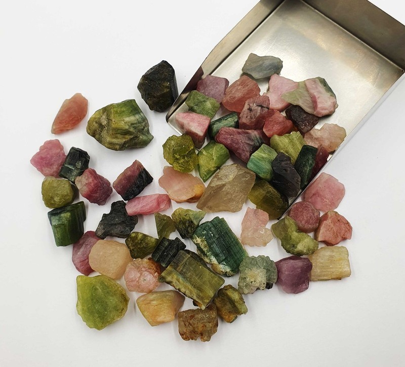 Natural Afghani Multi Tourmaline Pencil Form Rough, Multi tourmaline Rough Stone gallery