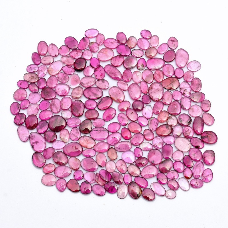Natural Pink Tourmaline Smooth Organic Slice Loose Gemstone, 5 mm to 10mm