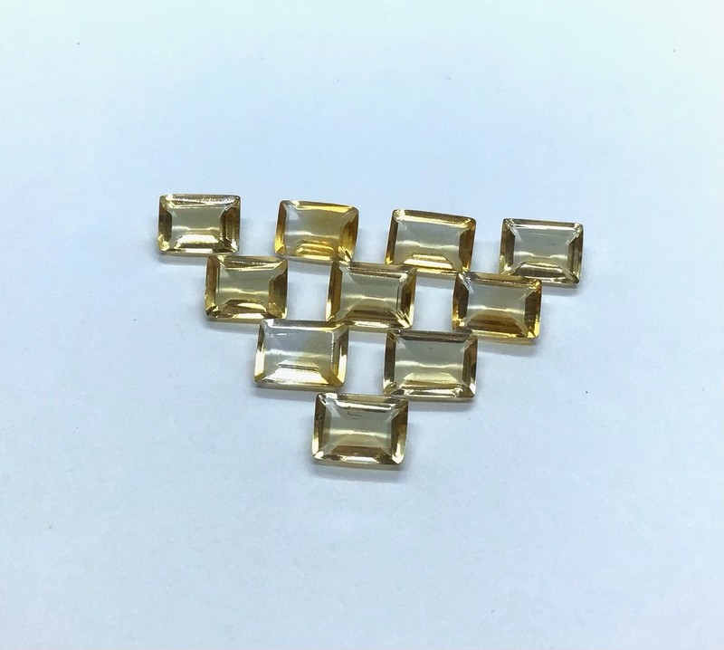 Natural Citrine Baguette Cut Faceted Loose Gemstone For Making All Type Jewelry