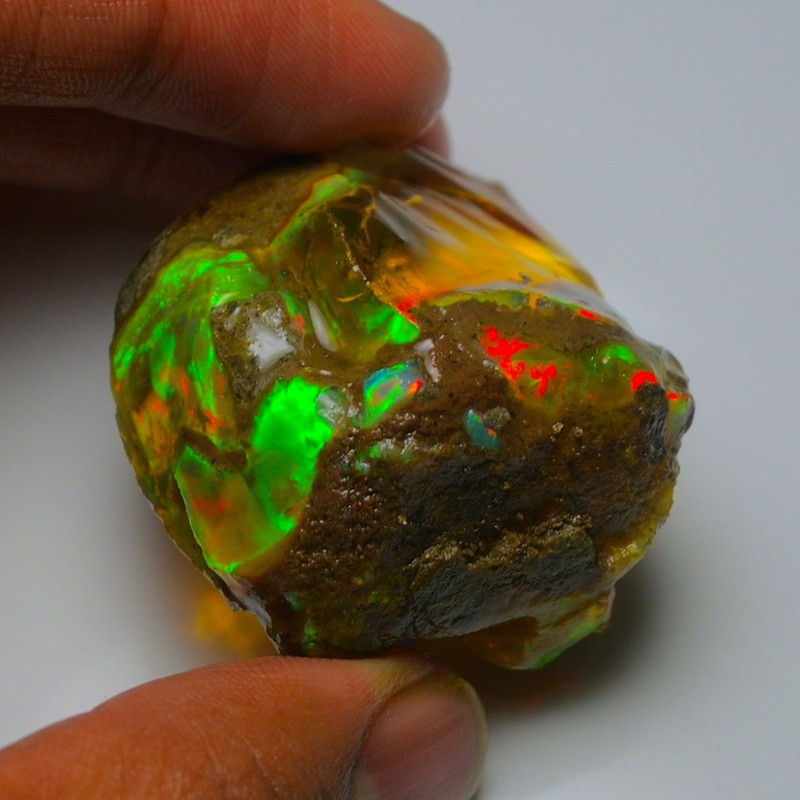 Ethiopian Oil Opal Specimen 169.55 cts Natural Rough Gemstone - Fire Opal Roug gallery