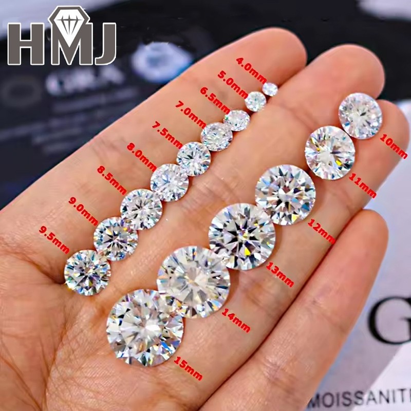 US 3-20mm D Color GRA Certified Loose Moissanite Round Stones D VVS1 All Sizes gallery
