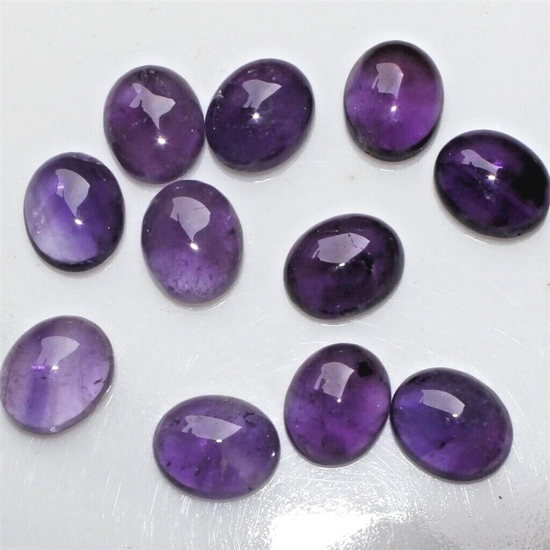 Wholesale Lot of 9x7mm to 20x15mm Oval Cabochon Natural Amethyst Loose Gemstone