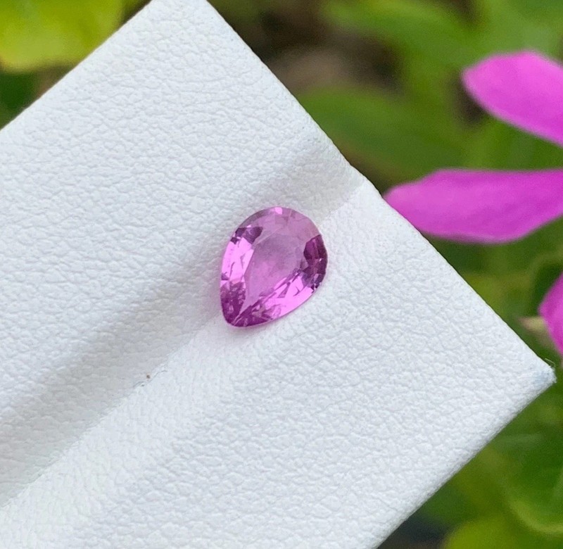 Natural Pink Sapphire 1.02ct Unheated Pear Cut VS Clarity Ceylon Loose Gem.