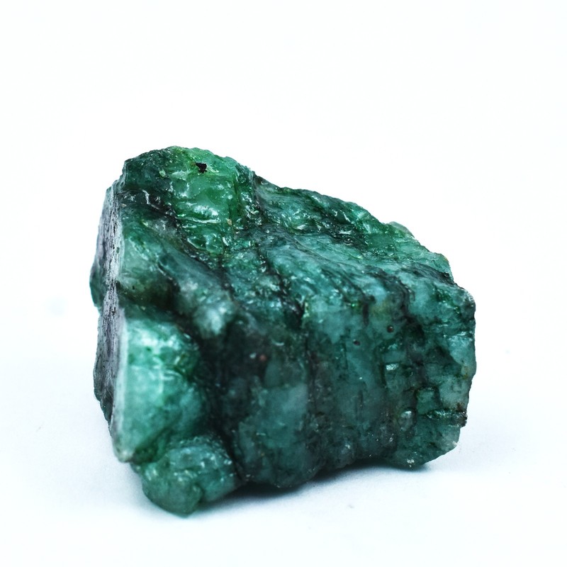 Natural Uncut Raw 91 Ct Rough CERTIFIED Green Emerald Loose Gemstone gallery