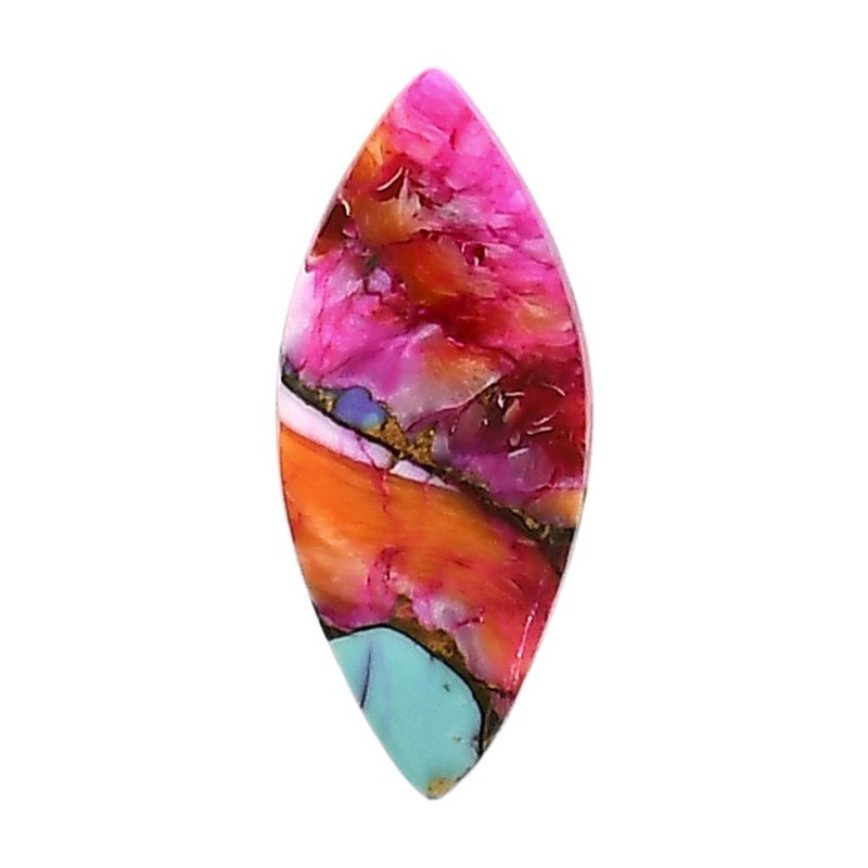 Kingman Orange Dahlia Turquoise 11×25.1×3 mm Marquise Shape Gemstone LS78-05328