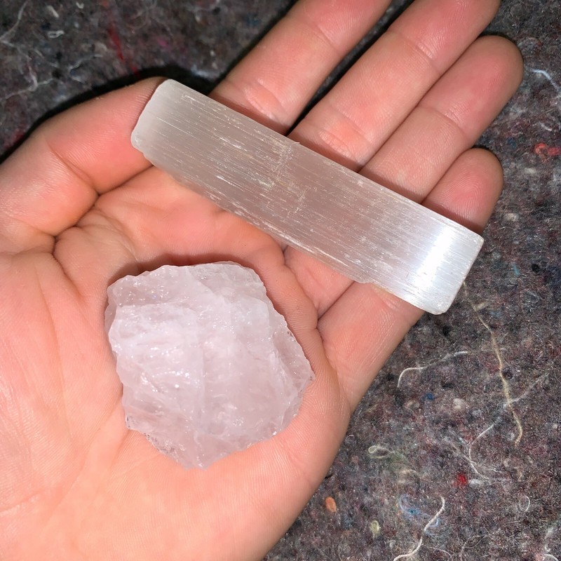 One (1) Charged Girasol Opal Rough Gemstone + A FREE Selenite Charging Stick gallery