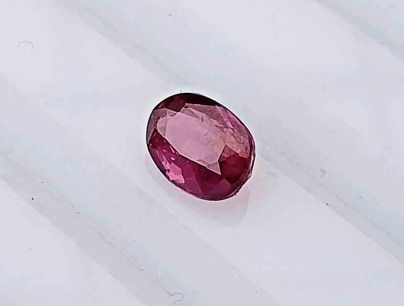 Unheated Ruby 1.03 Carat. Pinkish Red Oval Step Cut from Mozambique gallery