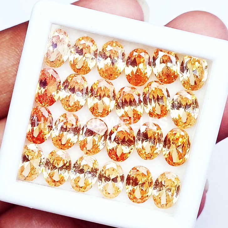 Natural Padparadscha Sapphire 16 Pcs Lot Loose Gemstone 6*8 MM Certified gallery