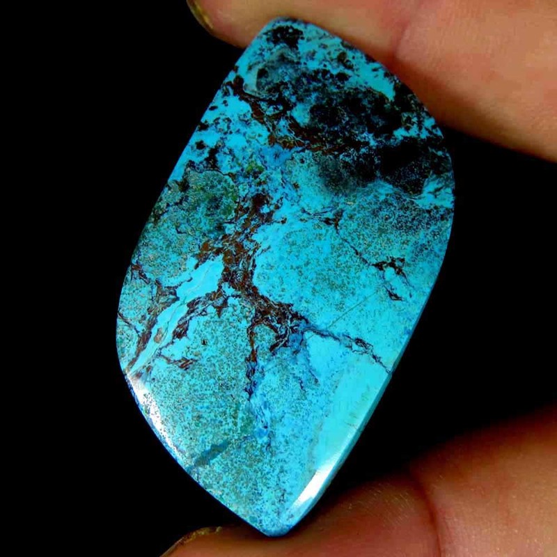 36.75Cts.100% Natural Designer Azurite Shattuckite Fancy Cab 24x42x5mm Top Gems