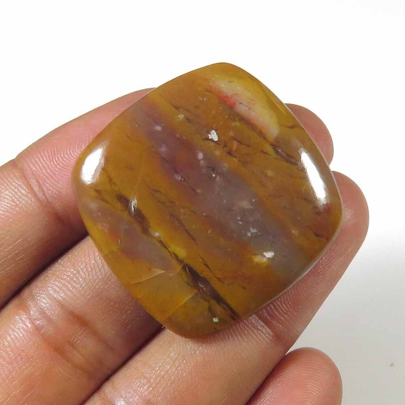 Brecciated Jasper Cushion Gems 32×31 mm 49 Cts Natural Mookaite Cabochon BK-90