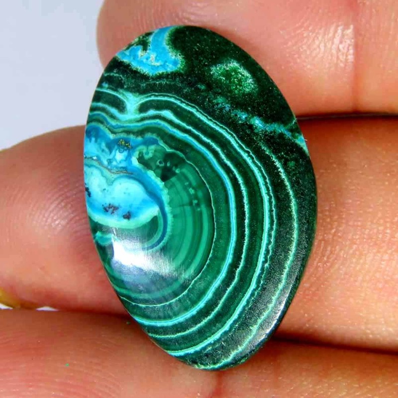 24.50Cts.100%Natural Miraculous Malachite Chrysocolla Fancy Cab 17x25x4mm Gems