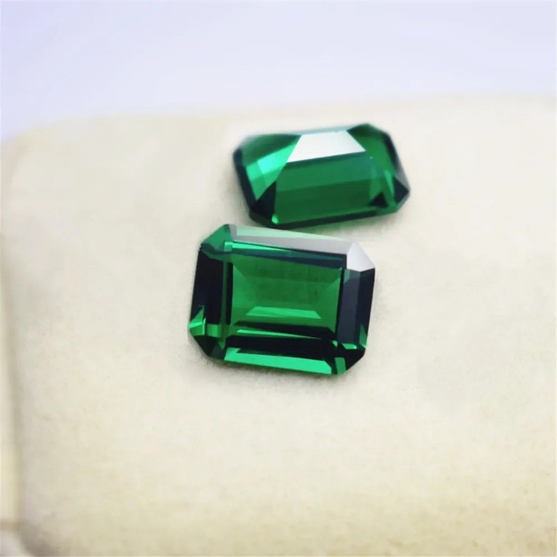 Emerald Rectangle Faceted Gemstone Emerald Cut Vivid Green Emerald Gem gallery