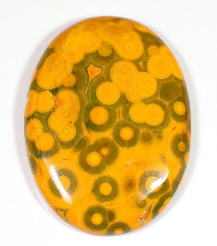 63 CT 6X29X39 mm NATURAL ORBICULAR OCEAN JASPER OVAL CABOCHON GEMSTONE CU-12