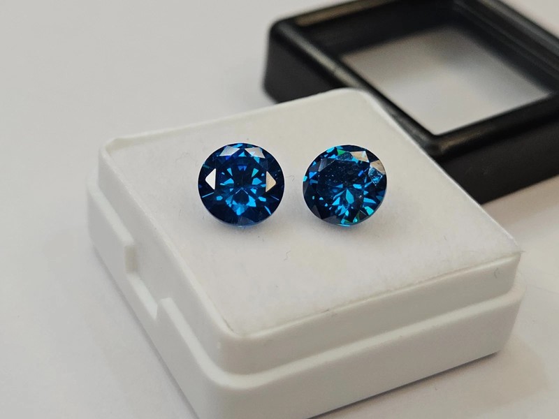 2 Pcs CERTIFIED 6 mm Natural Blue Color Sapphire Lot Round Cut Loose Gemstone