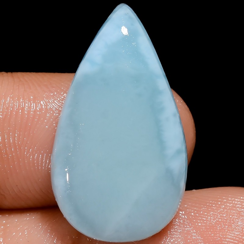 100% Natural Larimar Pear Shape Cabochon Loose Gemstone 16.5 Ct 26X15X5mm X20915