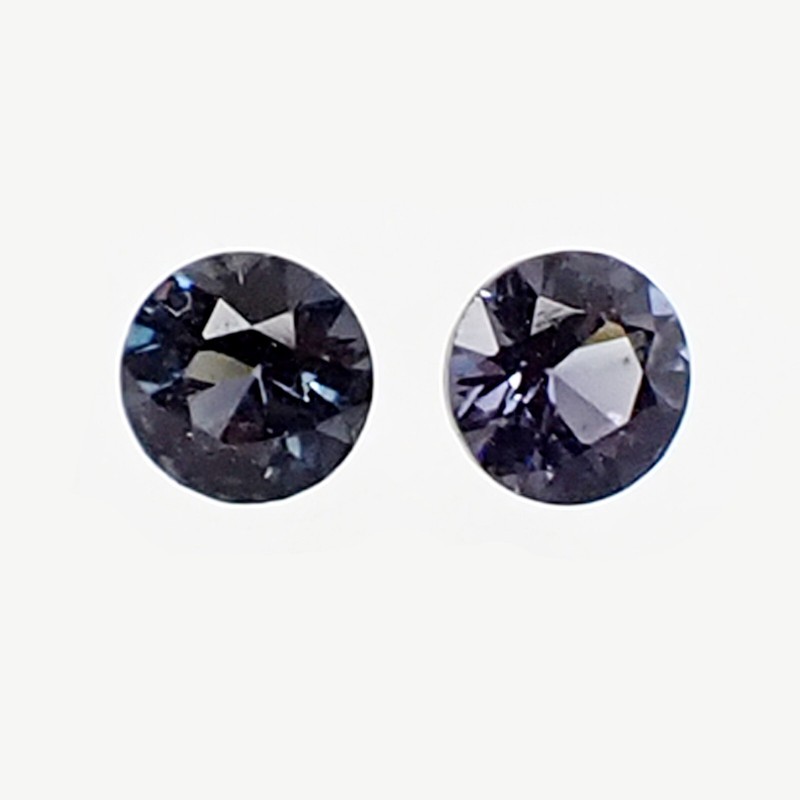 0.58 ct Round 4.0mm Pair Teal Blue Untreated Natural Spinel Gemstone, Qty 2