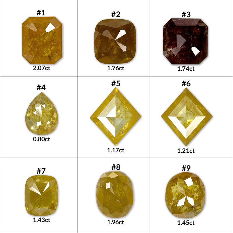 Fancy Natural Diamonds Parcel – Rose Cut Shapes in Colorful Untreated Variety