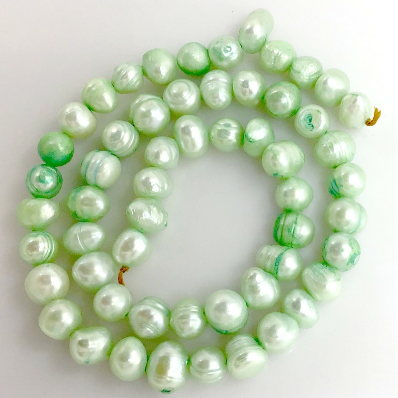 Freshwater Potato Pearls Beads 15″ 8x6mm Gemstone Jewelry Blue Pink Green Peach