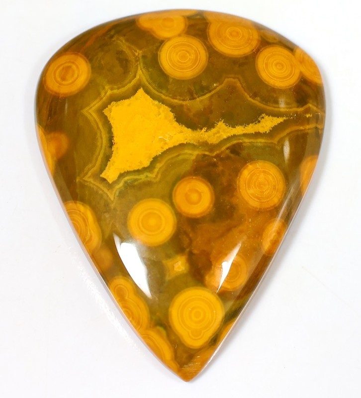 53 CT 6X30X37 mm NATURAL ORBICULAR OCEAN JASPER PEAR CABOCHON GEMSTONE CU-67