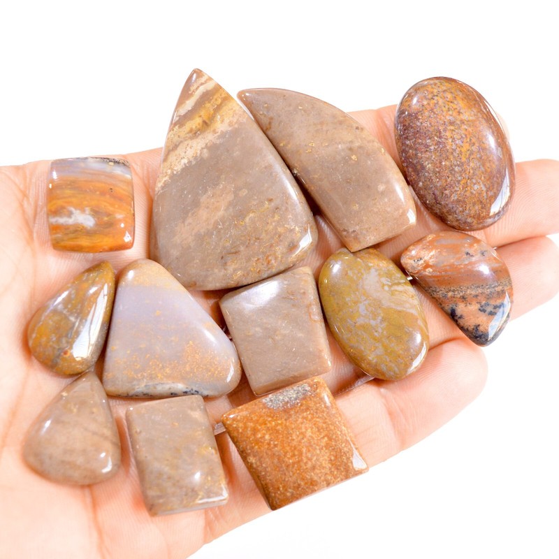 12Pcs 369Cts Natural Fancy Agate Cabochon Loose Gemstone Lot 24×14-45x34mm #2855