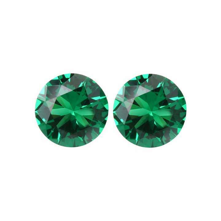 AAA Rated Round Green Nano Emerald Lab Created Gemstone Jewelry Stone 7mm to10mm gallery
