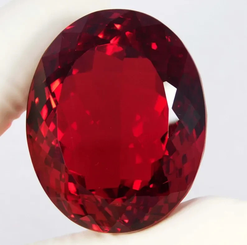 102 Ct Certified Natural Brazilian Red Topaz Oval Cut Loose Gemstone AAA+