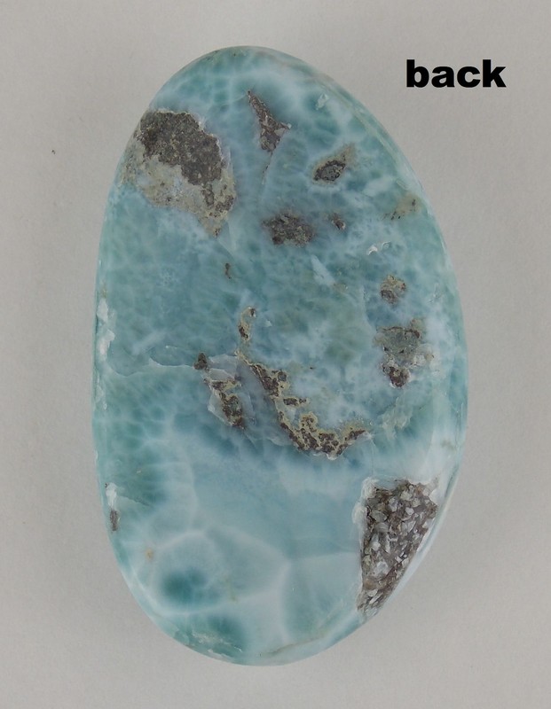 VERY LARGE LARIMAR OVAL - 161 carats / 51 x 31 mm - DOMINICAN REPUBLIC 23783 gallery