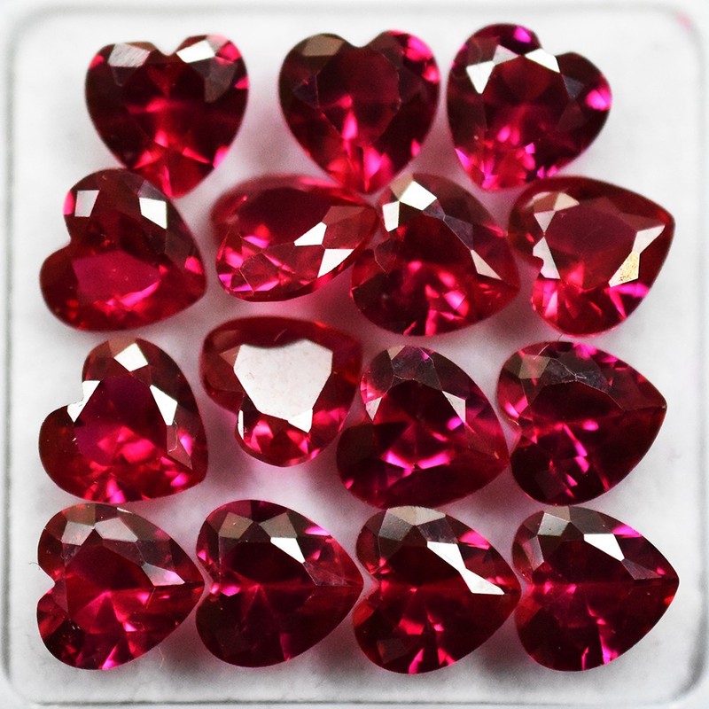 Certified Quality 2.40 Ct 6x6 mm Heart Cut Lot Natural Pink Ruby Loose Gemstone gallery