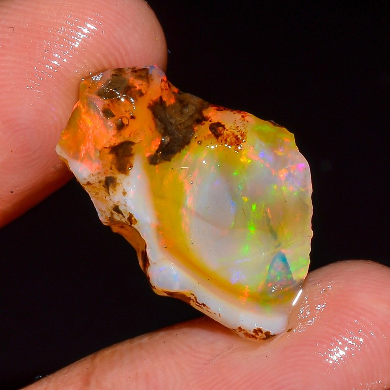 Natural Ethiopian Opal Rough Specimen Opal Welo Fire Crystal Opal Approx 10 Ct. gallery