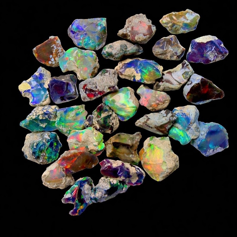 opal rough lot, Natural black dry raw opal cut grade 10 cts lot loose gemstone gallery