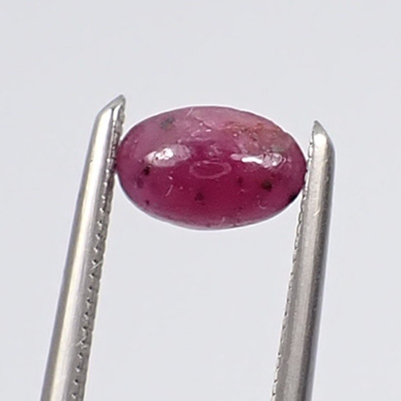 0.48 carat Oval 5.8 x 3.8mm Cabochon Red-Pinkish Natural Ruby Gemstone – RCb11