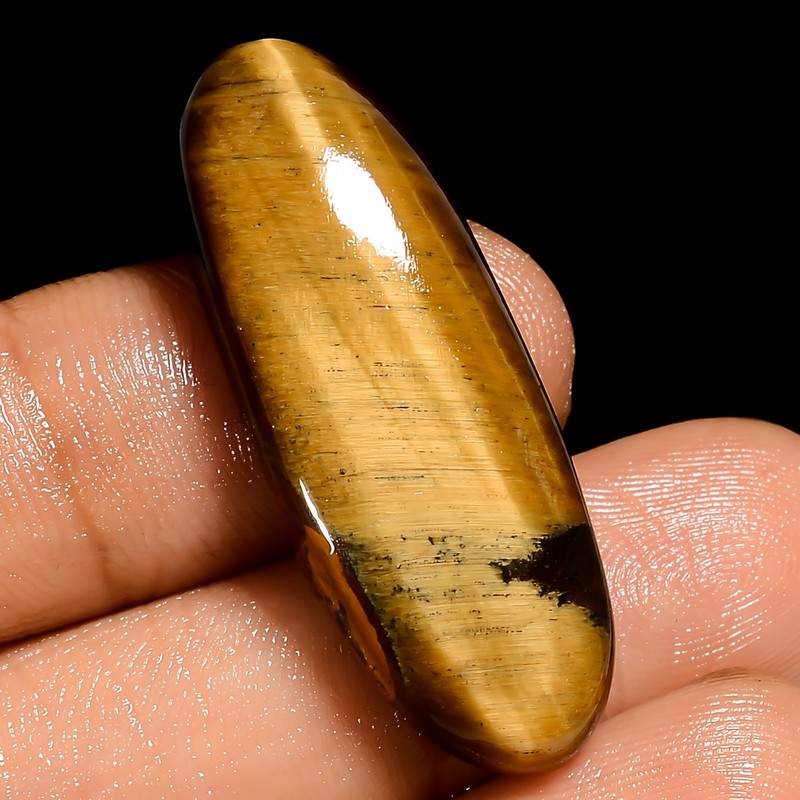 100% Natural Tiger Eye Oval Shape Cabochon Loose Gemstone 26 Ct 34X12X6mm UG-967