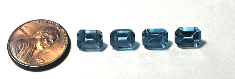 TWO (2) PIECES OCTAGON FACETED SWISS BLUE TOPAZ 8X6 MM BELOW WHOLESALE