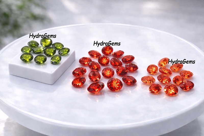 Multicolor Mixed Lot Loose Certified Brazilian Garnet Round Cut Loose Gemstone