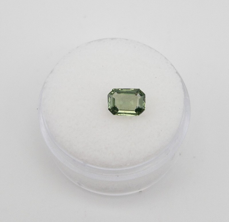 RARE $2000 1.10ct Natural Emerald Cut Green Sapphire LOOSE GEM