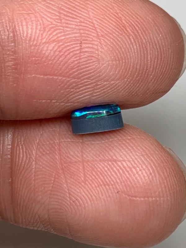 Emerald Flash. Lightning Ridge Doublet Black Opal. 0.50 Ct gallery