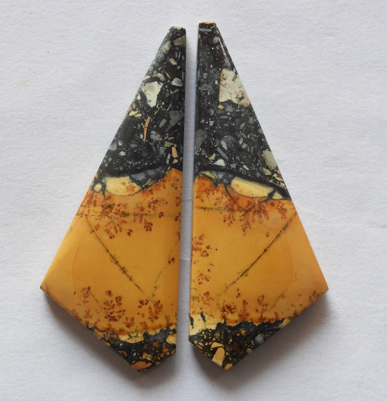 54.50 Ct Natural Maligano Jasper (45mm X 18mm each) Cabochon Loose Match Pair